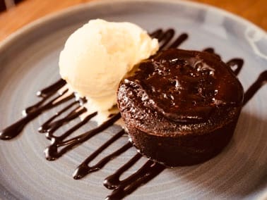 Coulant de chocolate con xeado
