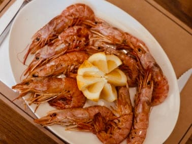 Langostinos á prancha